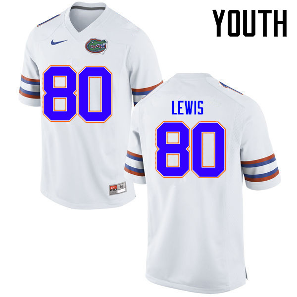 Youth Florida Gators #80 Cyontai Lewis College Football Jerseys Sale-White